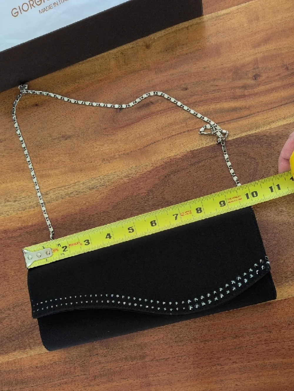🆕 Swarowski Crystal Black Chain-Shoulder Evening Clutch